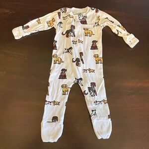 Monica + Andy Dog Print Organic Cotton Pajamas Footie Sleepsuit 6-9M